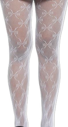 White Tight Thigh High Hosiery, White Tight Thigh-high Hosiery, White Tight Hosiery For Spring, White Tight Spring Hosiery, Spring White Tight Hosiery, White Footless Legwear For Spring, White Thigh High Party Hosiery, Thigh High Stretch Legwear With Bow, Stretch Thigh High Legwear With Bow