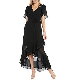 Dresses For Women | Dillard's Formal High-low Hem Maxi Dress For Summer, Summer Formal High-low Hem Maxi Dress, Belted Maxi Dress For Spring Night Out, Belted Maxi Dress For Night Out In Spring, Mock Wrap Dress, Tulip Sleeve, Daytime Dresses, Dress With Tie, Faux Wrap Dress