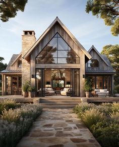 Nature-Inspired Dream Home: The Beauty of All-Natural Wood Affordable Barndominium, Barn Dominium, Farm Homes, Houses On Wheels, Small Barn House, Farm Style House, Mountain Home Exterior, Taman Air, Small Barn