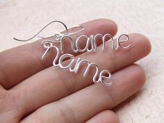 Name Earrings, Girlfriend Gift, Up to 9 Letters Silver Gold or Copper Custom Earrings Personalized J Word Jewelry, Personalized Earrings, Word Earrings, Wrapping Inspiration, Wire Name, Name Earrings, Birthday Gifts For Teens, Jewelry Words