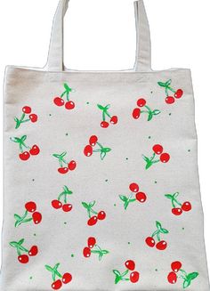 Cherry Tote Bag, Groceries Shopping, White Tote Bag, White Tote, Grocery Shop, Macedonia, White Shop, Grocery Bag, Cherry