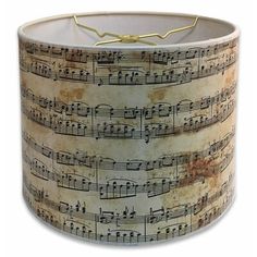 a lamp shade with musical notes on it