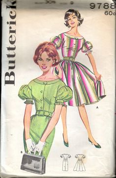 an old fashion sewing pattern for a woman's dress