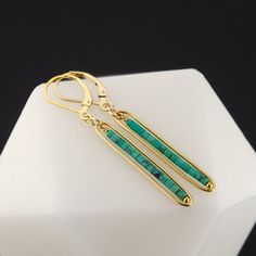 These beautiful turquoise lever-back earrings are handcrafted with great care by you. Featuring Natural Turquoise Beads, they have a modern and delicate look! They're an excellent gift for yourself and for a December Birthday for Women! MATERIALS AND SIZE ◆ Metal - 14K Gold Filled ◆ French Wire Earrings overall length approx. is 53 mm / 2.09 inches  ◆ Lever-back Earrings overall length approx. is 50 mm / 1.95 inches  ◆ Because I am using natural stones, the stones may vary slightly in shape, siz Turquoise Dangle Earrings, French Wire Earrings, Dangle Earrings Gold, December Birthday, Turquoise Earrings Dangle, Birthstone Earrings, Earrings Turquoise, French Wire, Birthstone Earring