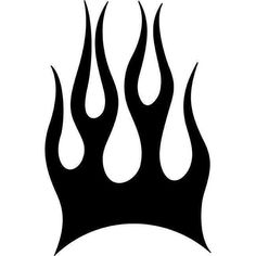 a black and white silhouette of a crown with flames on it's side, in the shape of a flame