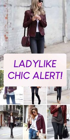 Stay edgy and cool with these stylish burgundy leather jacket outfit ideas. Burgundy Suede Jacket Outfit, Wine Leather Jacket Outfit, Leather Shacket Outfit, Faux Leather Jacket Outfit, Burgundy Jacket Outfit, Burgandy Blazer, Leather Jacket Outfit Ideas