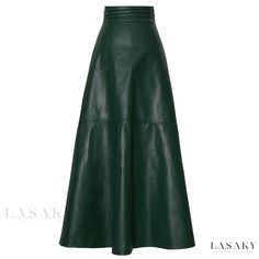 Lasaky - Stylish High-Waisted Midi Leather Skirt with Body-Fitting Design Midi Leather Skirt, Skirts Korean, Pu Leather Skirt, Clothes Korean Style, Fishtail Skirt, Leather Decor, Chic Leather, High Waist Dress, Faux Leather Skirt