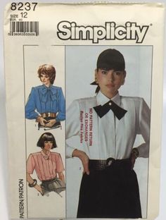 a woman's blouse and shirt sewing pattern from the 1970's, size 12 - 22