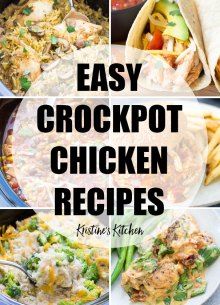 easy crockpot chicken recipe collage