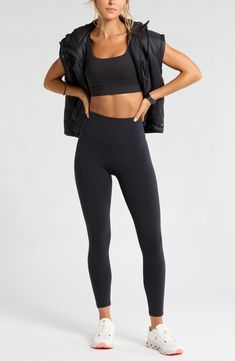 Enjoy exquisite range in every activity in these superstretchy leggings crafted from moisture-wicking fabric and cut with an elastic-free comfort waistband. 24" inseam; 9" leg opening; 11" front rise; 13" back rise (size Medium) Pull-on style Four-way-stretch fabric Moisture-wicking fabric engineered for dryness and comfort Reflective logo enhances visibility in low light or at night 74% nylon, 26% spandex Machine wash, tumble dry Imported Low Light, Moisture Wicking Fabric, High Waisted Leggings, At Night, Moisture Wicking, Stretch Fabric, Healthy Lifestyle, High Waist, Nordstrom