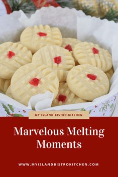 marvelous melting moments with text overlay that reads my island bistro kitchen