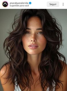 Rambut Brunette, Long Shag Haircut, Long Dark Hair, Skin Nails, Hair Balayage, Brunette Hair, Great Hair, Layered Hair, Hair Skin