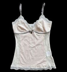 Pastel Princess, Lace Body, Swiss Dot, Ribbon Trim, Cami Top