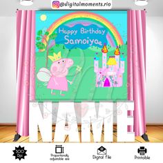 pep the pig birthday banner with name