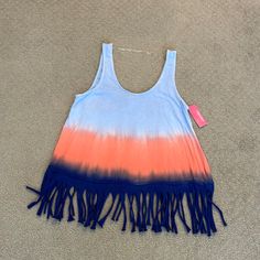 Cute Fringe Tank Top Ombr Size Medium Nwt Blue Casual Tank Top For Festival, Casual Blue Tank Top For Festivals, Trendy Blue Festival Top, Cute Fringe, Fringe Tank Top, Boho Tank Top, Crochet Tank Top, Halter Tank Top, Cute Tank Tops