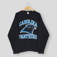 Vintage 90s Carolina Panthers NFL Sweatshirt XLarge Carolina Panthers Football Spell Out Sweater Panthers American Football Crewneck Size XL Carolina Panthers Outfit, Nfl Sweatshirt, Football Crewneck, Carolina Panthers Football, Panthers Football, Carolina Panthers, Vintage Sweatshirt, Used Clothing, American Football