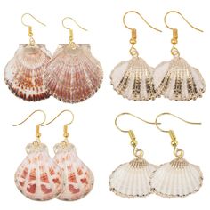 PRICES MAY VARY. 🦪 Summer Seashell Earrings 🦪 Shell earrings set will definitely make a statement which are simple, delicate and very comfortable to wear due to their lightness. If you love vacation and the beach these earrings bulk are perfect for you. These beach earrings are easily fit lots of styles and can be paired with so many outfits. 🦪 Material 🦪 These summer earrings are made of natural sea shell and ear hooks are plated in gold to ensure a long lasting finish which is no tarnish. Sea Themed Earrings, Sea Shell Earrings, Drop Light, Tropical Jewelry, Boho Earring, Bohemian Style Clothing, Seashell Earrings, Beach Earrings, Scallop Shell