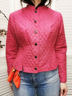 Vintage 90s pink cotton padded buttoned jacket Perfect for this season. Jacket is in great vintage condition. SIZE. Model usually wears UK 10-12. Item could fit UK 10-12. Please, check the measurements before buying. MEASUREMENTS: bust - 100 cm, length - 52 cm, sleeve - 58 cm, shoulder - 12 cm. 100% cotton. Color may differ slightly depending on the color calibration of the device you're viewing on. If You have more questions about products or shipping, please drop me a message. Wish You great s Bohemian Midi Dress, Retro Coat, Mermaid Skirt, 70s Dress, Mermaid Fashion, Color Calibration, Cotton Pads, Jacket Buttons, Vintage Jacket