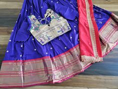 Lehenga And Blouse Fabric - Semi Benarasi SilkBlouse Size 34 with inner margins expandable up to 40. For Blouse size 32 alteration can be done on request.Padded - No. If needed lehenga measurement, please message me in advance before purchasing. Fitted Paithani Silk Traditional Wear For Ceremonies, Fitted Paithani Silk Sets In Traditional Drape, Fitted Paithani Silk Lehenga In Traditional Drape, Fitted Paithani Silk Lehenga With Traditional Drape, Fitted Bollywood Sets In Paithani Silk, Fitted Bollywood Style Sets In Paithani Silk, Fitted Bollywood Style Paithani Silk Set, Ceremonial Fitted Lehenga With Traditional Patterns, Bollywood Style Fitted Paithani Silk Set