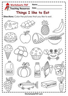 worksheet for teaching children about food and their health needs, including the words'things i like to eat '