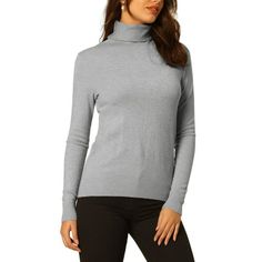 STYLE - Keep your look stylish in this solid sweater top from Hobemty, featuring a turtleneck and long sleeve. OUTFIT - Pair with leisure pants or midi pencil skirts for a casual office look. Comfortable and versatile, this knit top perfect on its own or as a layer under a blazer. OCCASION - Focused on Ladies' Semi-Formal Wear - This top can be a perfect addition to almost any outfit for daily wear, great for work, meeting, casual, daily dressing, etc. Measurement (in inches) International Size- Midi Pencil Skirts, Casual Office Look, Long Sleeve Outfit, Work Meeting, Dressy Blouse, Solid Sweaters, Knitted Tops, Pencil Skirts, Midi Skirt Pencil