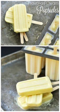 popsicles are being made with vanilla ice cream