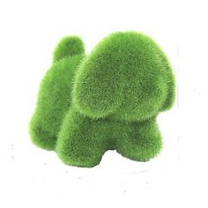 two green fuzzy teddy bears sitting next to each other