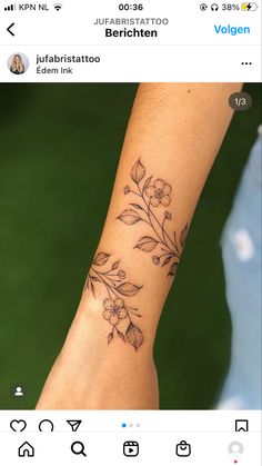 a person with a flower tattoo on their arm