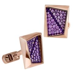 Jacob & Co.   Rectangular Cufflinks with Purple Sapphires Image 1 Luxury Diamond Cufflinks, Luxury Rectangular Cufflinks With Polished Finish, Luxury Rectangular Cufflinks For Wedding, Luxury Rectangular Cufflinks For Anniversary, Luxury Rose Gold Cufflinks For Formal Occasions, Luxury Rose Gold Cufflinks For Gift, Luxury Rectangular Jewelry For Business, Rose Gold Jewelry With Polished Finish For Business, Jacob And Co