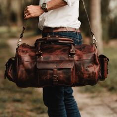 Small Duffle Bag - Leather Duffel Bag | Buffalo Jackson Luxury Classic Bags For Adventure, Buffalo Jackson, Small Duffle Bag, Leather Briefcase Bag, Flight Bag, Leather Duffel Bag, Briefcase Bag, Leather Weekender Bag, Leather Duffel