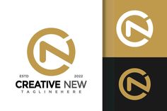 the logo for creative new taginehere is shown in gold and black colors