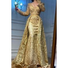 https://s.click.aliexpress.com/e/_EyA9UQz Prom Dresses With Overskirt, جورج حبيقة, Prom Dress Lace, 2021 Prom Dresses, Braut Make-up, Long Sleeve Gown, فستان سهرة, Evening Formal, Formal Gown