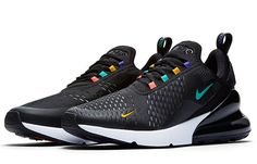 Nike Air Max 270 'Black Multicolor' Black/Multi-Color AH8050-023 Air Max 270 Women, Nike Air Max 270 Black, Air Maxes, Nike Airmax 270, Basketball Stuff, Vapour Max Nike, Nike Sacai, Air Max 90 Premium, Clean Fashion