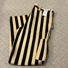 New Game Bibs Gold And Black Striped Pants Size 30x30 100% Cotton Side Pockets Belt Loops Wake Forest University, Applachian State Retro Black Pants With Pockets, Black Retro Straight Leg Pants, Retro Black Straight Leg Pants, Retro Black High-waisted Pants, Retro Black Workwear Bottoms, Retro Black Straight Leg Bottoms, Retro Black Bottoms For Workwear, Retro Black Bottoms For Work, Lululemon Sweatpants