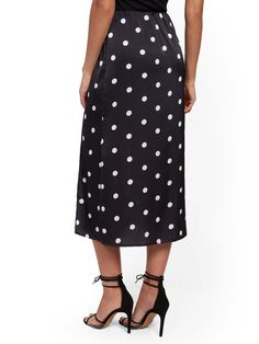 Midi Slip Skirt, Slip Skirts, Slip Skirt, Off Black, Petite Fashion, Polka Dot Print, Dot Print, Trending Now, Fabric Care