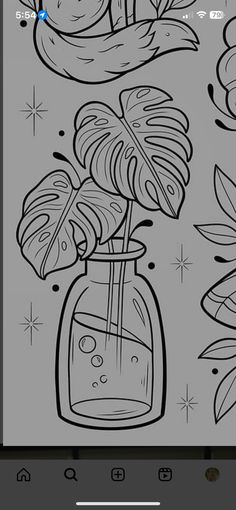 an image of some plants in a vase on a tablet screen with the text, how do you draw?