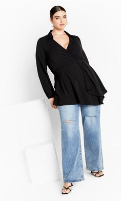 Olivia Tunic - black Women With Belly, Luxury Plus Size, Apple Shape Outfits, Beige Coat, Black Jumper, Everyday Chic, Keep It Classy, Tunic Tank Tops, Plus Size Fashion For Women