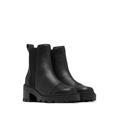 PRICES MAY VARY. Stylish & Secure Women's Chelsea Boot: This women's heeled Chelsea boot is perfect for styling a winter outfit so you can be warm, comfortable, and cute when you leave the house; the tread on the bottom keeps your feet stable when you walk on slushy sideways Fashionable & Stylish Winter Boots: These SOREL Chelsea boots have leather uppers for durability and style; the leather boots for women have a canvas and synthetic lining Joan Now Chelsea Boot: This SOREL boot for women has Womens Chelsea Boots With Heel, Mid Calf Chunky Chelsea Boots, Black Chelsea Boot With Leggings, Womens Ankle Boots Black, Black Flat Boots Ankle, Low Bkack Boots, Best Winter Boots Women Work, Black Chelsea Boots Nordstrom, Women Boots Chelsea