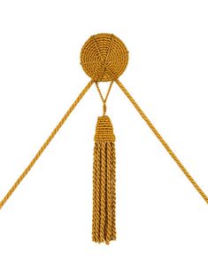 a yellow rope with tassels attached to it