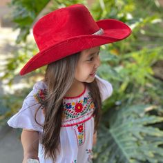 Girls Western Cowboy Suede Hat - Bolona Western Red Felt Hat For Rodeo, Red Western Felt Hat For Rodeo, Western Style Red Felt Hat For Rodeo, Adjustable Red Felt Hat For Western-themed Events, Red Western Felt Hat For Festival, Western Red Hat Band, One Size Fits Most, Red Western Hat Band One Size Fits Most, Red Western Hat Bands, One Size Fits Most, Red Western Hat Bands (one Size Fits Most)