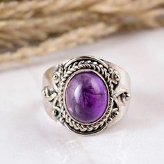 Natural Amethyst ring, Handmade Oval Lavender Amethyst Gemstone Ring, 925 Sterling Silver Ring, February Birthstone Ring, Gift for Women Dimension :- JEWELRY CATEGORY:- HANDMADE RING METAL: - Silver & Brass RING SIZE:- ALL SIZES AVAILABLE PURTY:-925 Shipping:- All the parcels will be shipped with in 1-2 days of purchase... Payment:- We accept payment through PAYPAL only.... I make every effort to picture each item as realistic as I can but colors can be slightly different due to screen calibrati February Birthstone Ring, Lavender Amethyst, Amethyst Gem, Purple Band, February Birthstone, February Birth Stone, Amethyst Gemstone, Amethyst Ring, Birthstone Ring