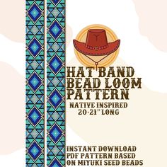 the hat band loom pattern native inspired 20 - 21 long, instant digital file