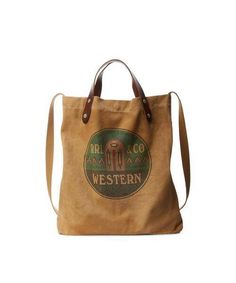 Western Logo, Business Accessories, Bags Business, Double Rl, Market Tote Bag, Ralph Lauren Logo, Market Tote, Logo Graphic, Leather Top