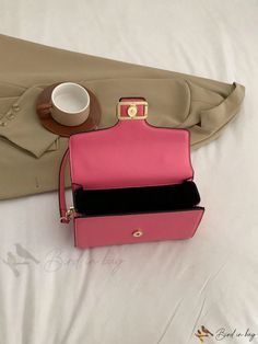 Bird in Bag - Leather Shoulder Bag with Metallic Buckle Decoration, Perfect for Outings Rectangular Office Bags With Metal Hardware, Rectangular Shoulder Bag With Hasp Closure For Gift, Rectangular Shoulder Bag With Hasp Closure As Gift, Pink Shoulder Bag With Gold-tone Hardware For Office, Crossbody Flap Bag With Gold-tone Hardware As Gift, Pink Crossbody Office Bag, Pink Crossbody Shoulder Bag For Office, Office Shoulder Bag With Detachable Strap In Pink, Gift Square Shoulder Bag With Gold-tone Hardware