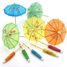 several colorful umbrellas are arranged in a circle