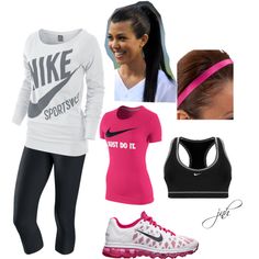 Pink and black workout gear Stylish Sporty Outfits, Workout Clothes Cheap, Exercise Clothing, Fashion Everyday, Fitness Outfits, Fitness Apparel