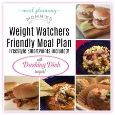 a collage of pictures with the words weight watchers friendly meal plan