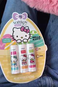 the hello kitty lip balm is in its package and it's ready to be bought