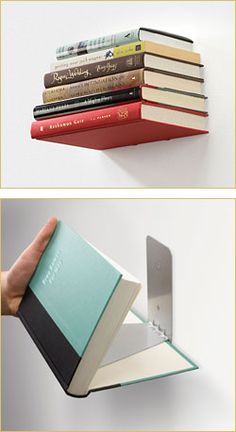 there is a book holder made out of books