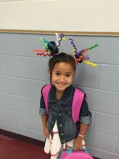 Wacky Tacky Day, Tacky Day, Whacky Hair Day, Crazy Hair For Kids, Girl Hair Dos, Hair Flyer, Easter Hairstyles For Kids, Wacky Hair Days, Crazy Hair Day